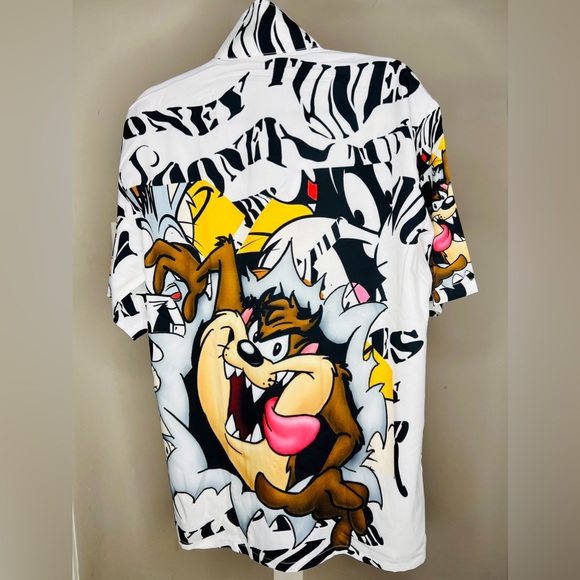 All Over Print Tax Mania Button Up Shirt - Picture 4 of 4